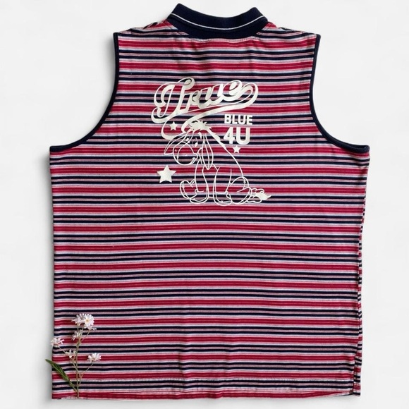 Vintage Y2K Eeyore striped sleeveless top - Picture 1 of 8